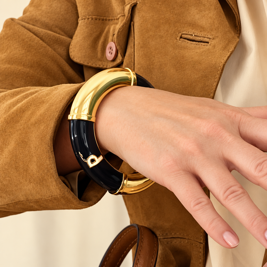LIFEBUOY BANGLE Gold – guldbelagt armbånd med emalje