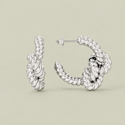 KNOT HOOP Silver – sølvbelagte øreringe med ottetalsknob