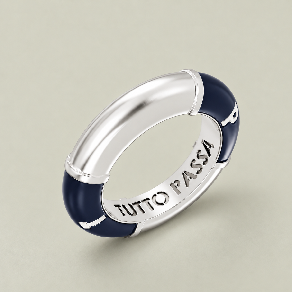 LIFEBUOY BANGLE Silver – sølvbelagt armbånd med emalje