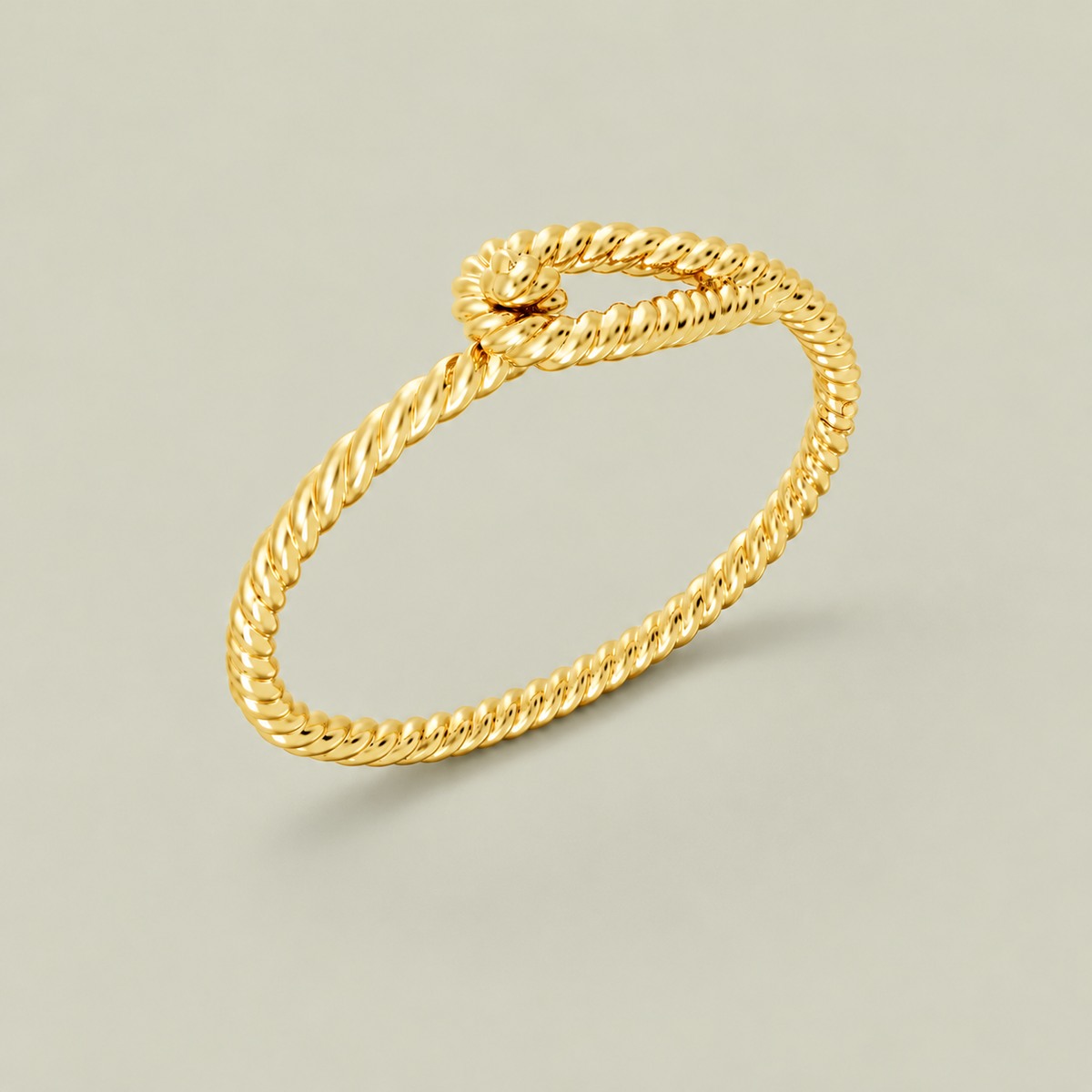 LOOP BANGLE Gold – guldbelagt armbånd med snoet tovstruktur