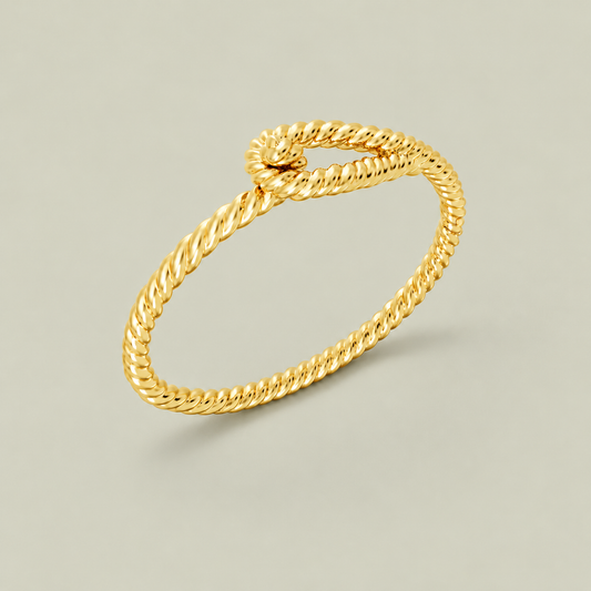 LOOP BANGLE Gold – guldbelagt armbånd med snoet tovstruktur