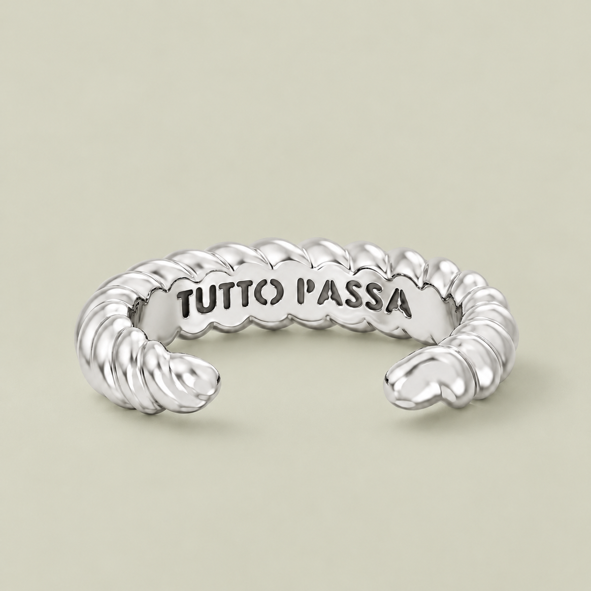 Detalje af ROPE CUFF Silver i genanvendt messing